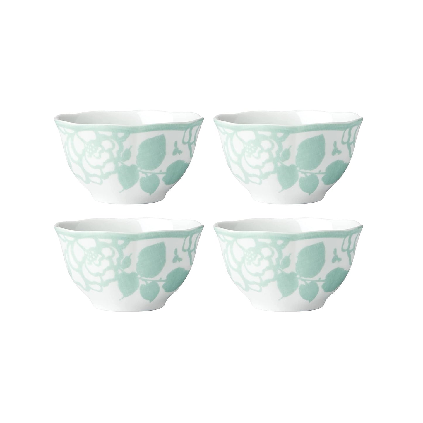 Sage Butterfly Meadow Cottage Rice Bowls 4-Piece Set by Lenox