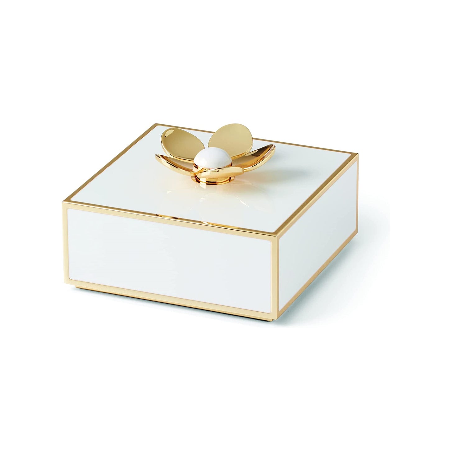 Kate Spade New York Make It Pop White/Gold Floral Covered Box