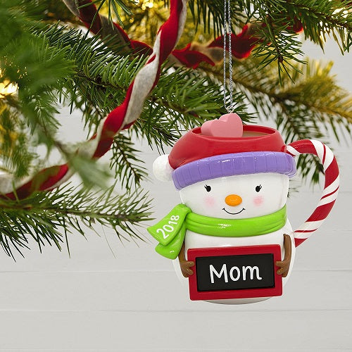 Mom Snowman Mug Keepsake 2018 Christmas Ornament