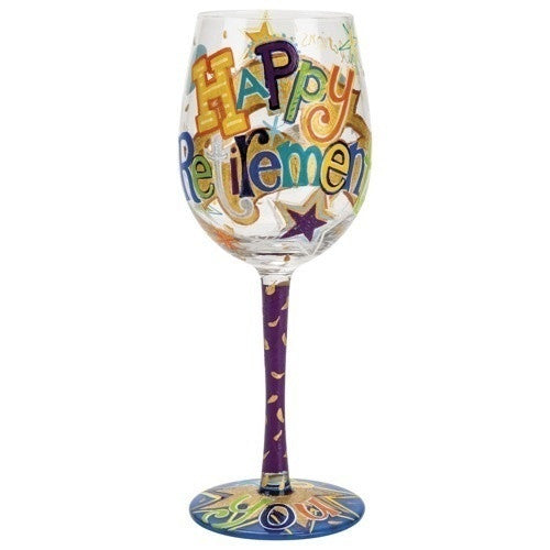 Lolita Wine Glass Happy Retirement - Ria's Hallmark & Jewelry Boutique