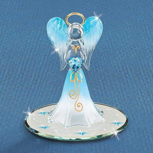 Figurine d'ange bleu céleste Baron en verre