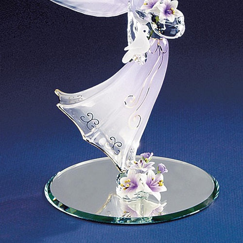 Glass Baron Lavender Angel with Dove Figurine