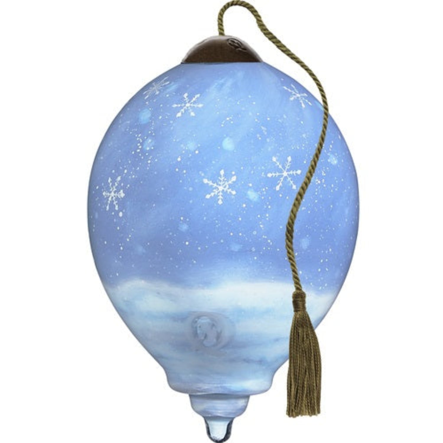 Dog and Cat With Scarves In Snow Ornament