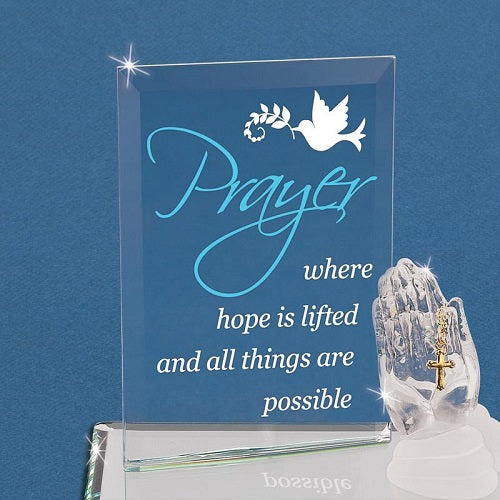 Glass Baron Prayer "Where Hope is Lifted" Figurine