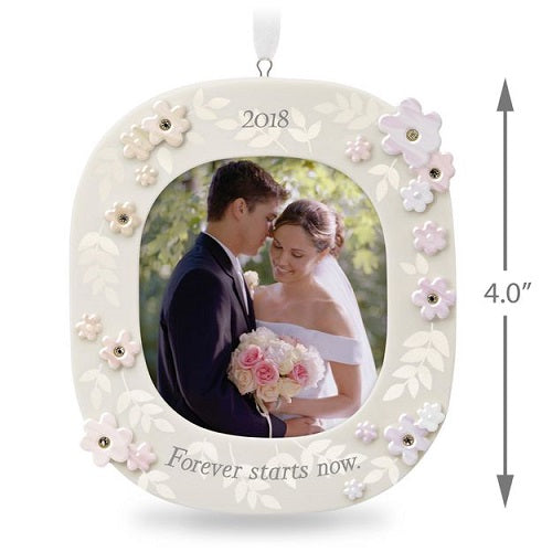Forever Starts Now Wedding 2018 Porcelain Photo Ornament