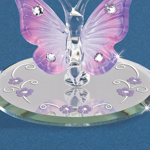 Glass Baron Butterfly Lavender With Crystals