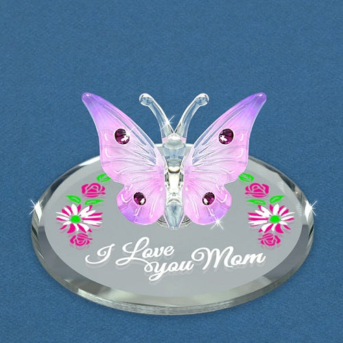 Glass Baron Butterfly "I Love You Mom"