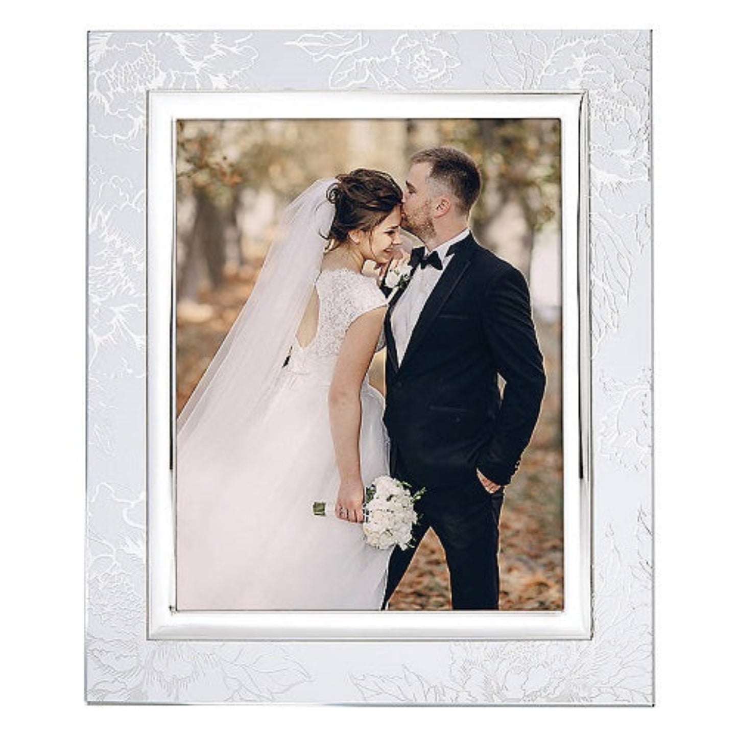 Lenox Silver Peony Picture Frame 8"x10"