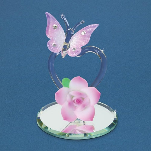Glass Baron Butterfly Heart Violet