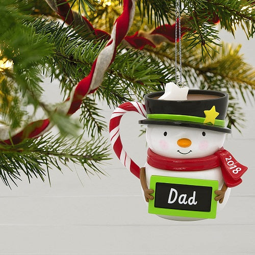 Dad Snowman Mug Keepsake 2018 Christmas Ornament