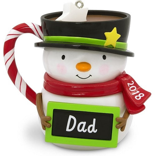 Dad Snowman Mug Keepsake 2018 Christmas Ornament