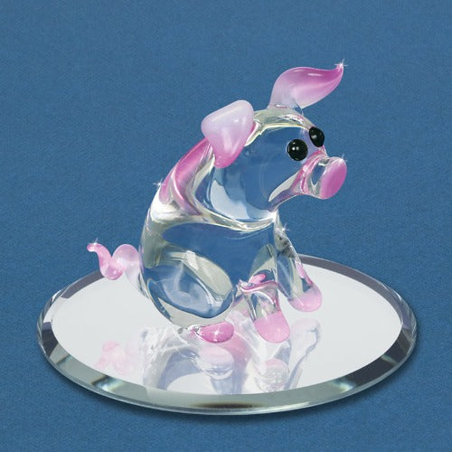 Glass Baron Pink Piglet Figurine
