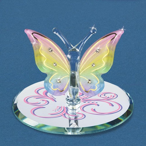 Glass Baron Butterfly Figurine - Rainbow Flutter