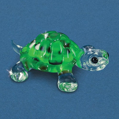Glass Baron Green Turtle Figurine