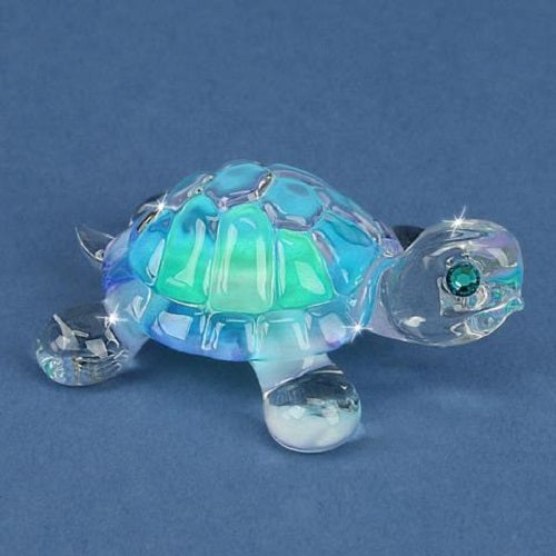 Glass Baron Blue Turtle Figurine
