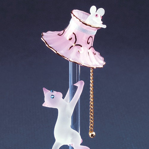 Glass Baron Cat with Lamp