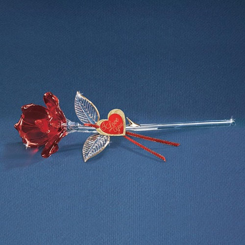Glass Baron Long Stem Red Rose