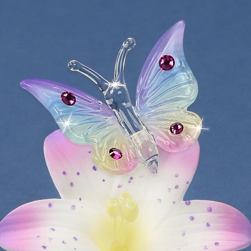 Glass Baron Butterfly Mirrored Lily