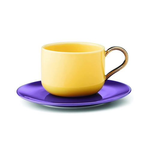 Kate Spade New York Make It Pop Cup & Saucer Set Yellow and Purple