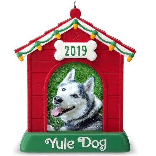 Ornement de cadre photo Yule Dog House 2019 
