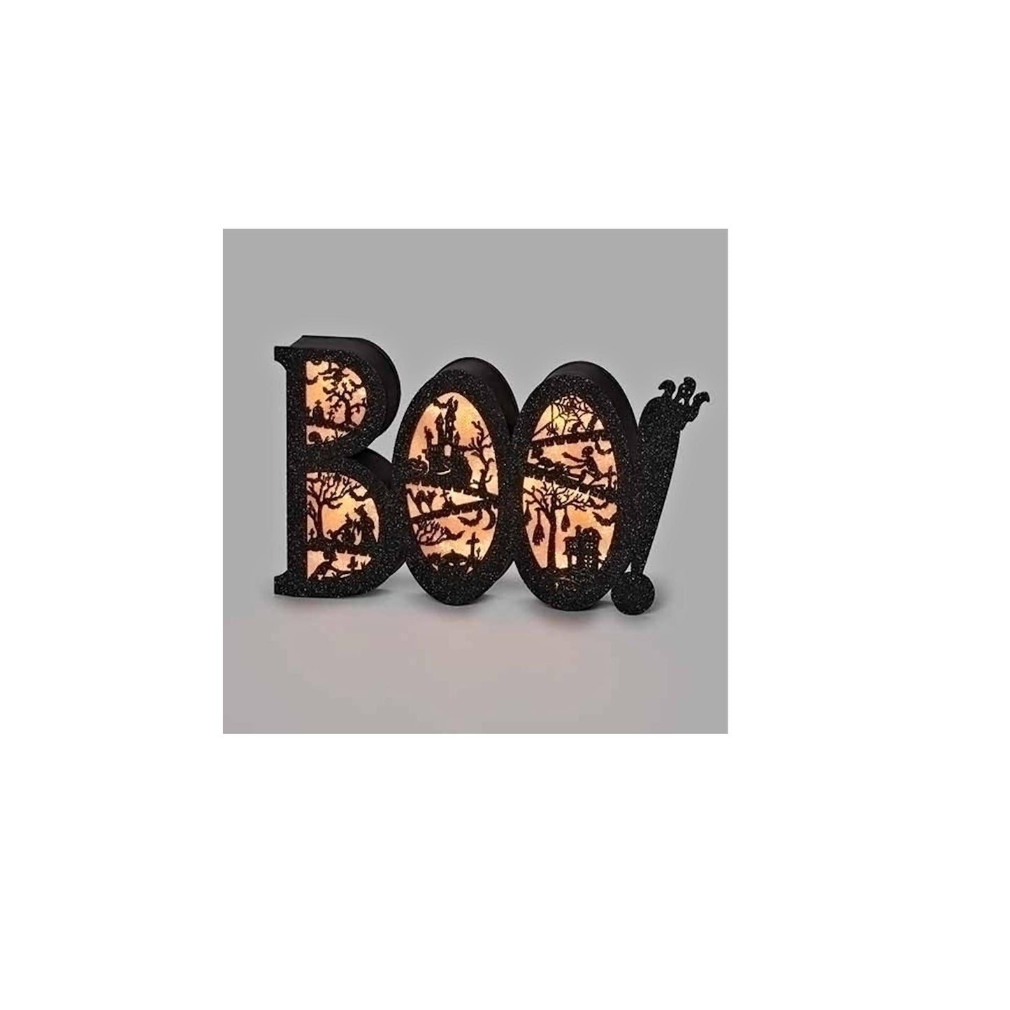 Roman 5"H Boo with Scene LED Sign for Halloween