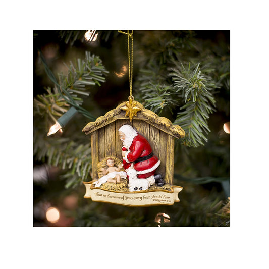Kneeling Santa Stable Ornament