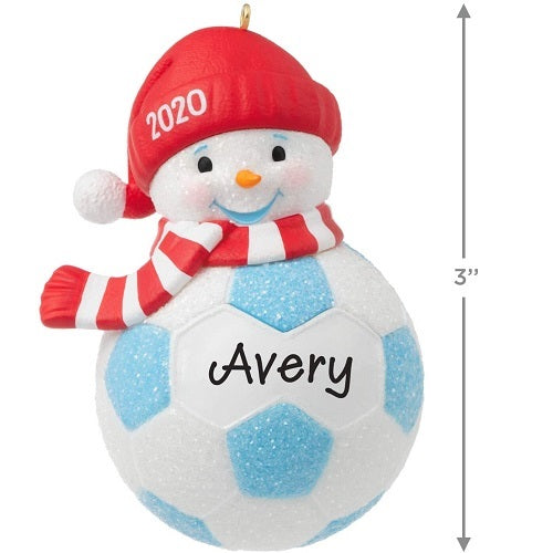 Ornament 2020 Soccer Snowman, DIY Personalized