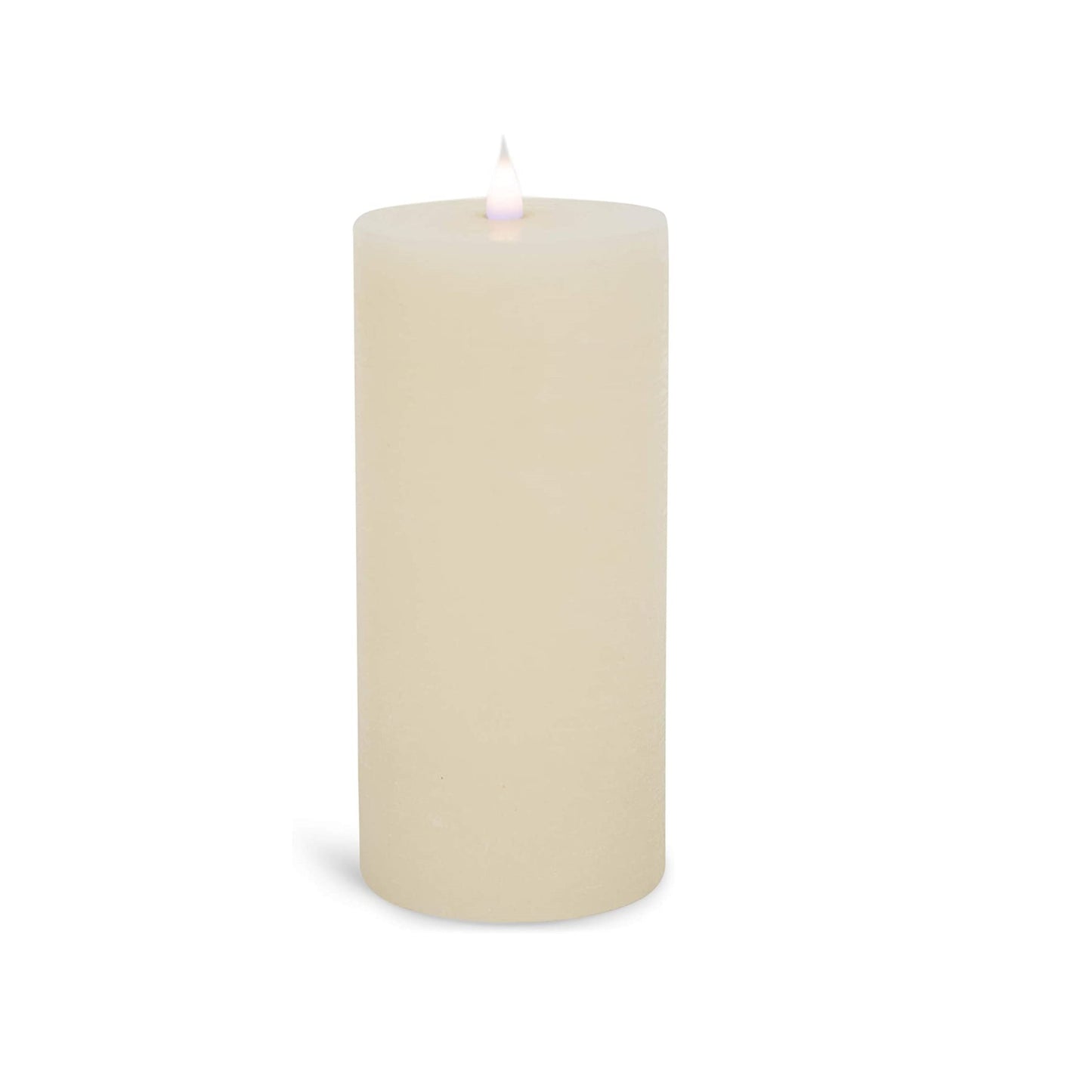 Roman Flameless LED Candle 8"H Ivory Rustic Outdoor Pillar 3-D Motion