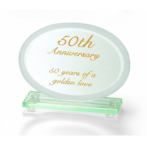 Russ 50th Anniversary Glass Plaque