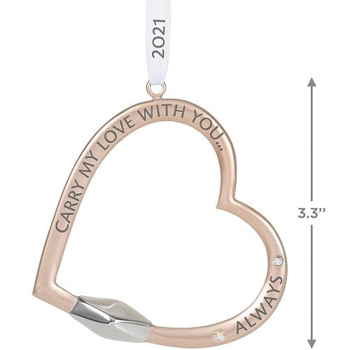 Ornament 2021 Carry My Love Heart Shaped Carabiner
