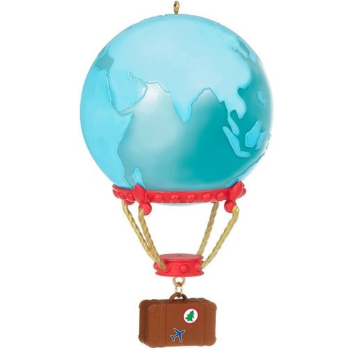 Ornament 2021 Up and Away Globe Hot Air Balloon Travel