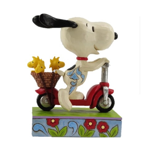 Jim Shore Peanuts Snoopy Woodstock Riding a Scooter Scootin' Around Hallmark Exclusive