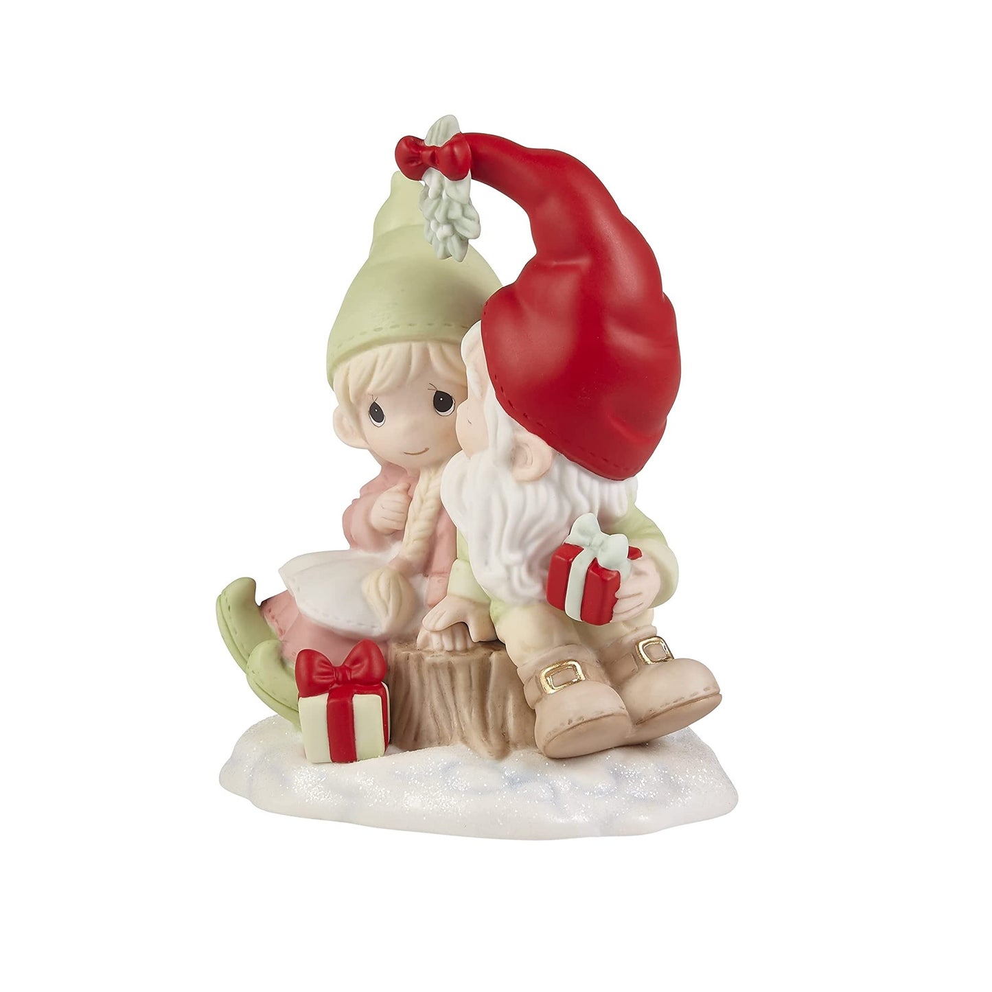 Precious Moments Gnomie Wishes and Mistletoe Kisses Figurine