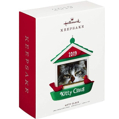 2019 Year Dated Kitty Claus Cat in Bird Feeder Photo Frame