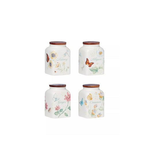 Butterfly Meadow Baking Spice Jars, Set of 4, by Lenox