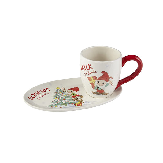 Welcome Gnome Santa Milk And Cookies Set by Precious Moments