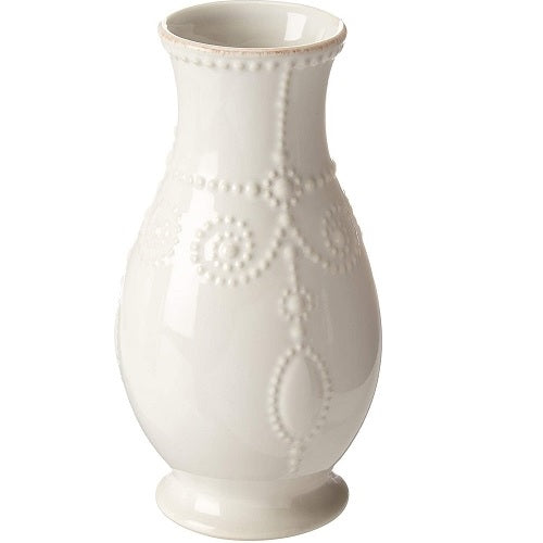 Lenox White French Perle 8" Fluted Vase