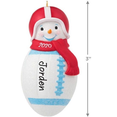 Ornament 2020 Football Snowman, DIY Personalized