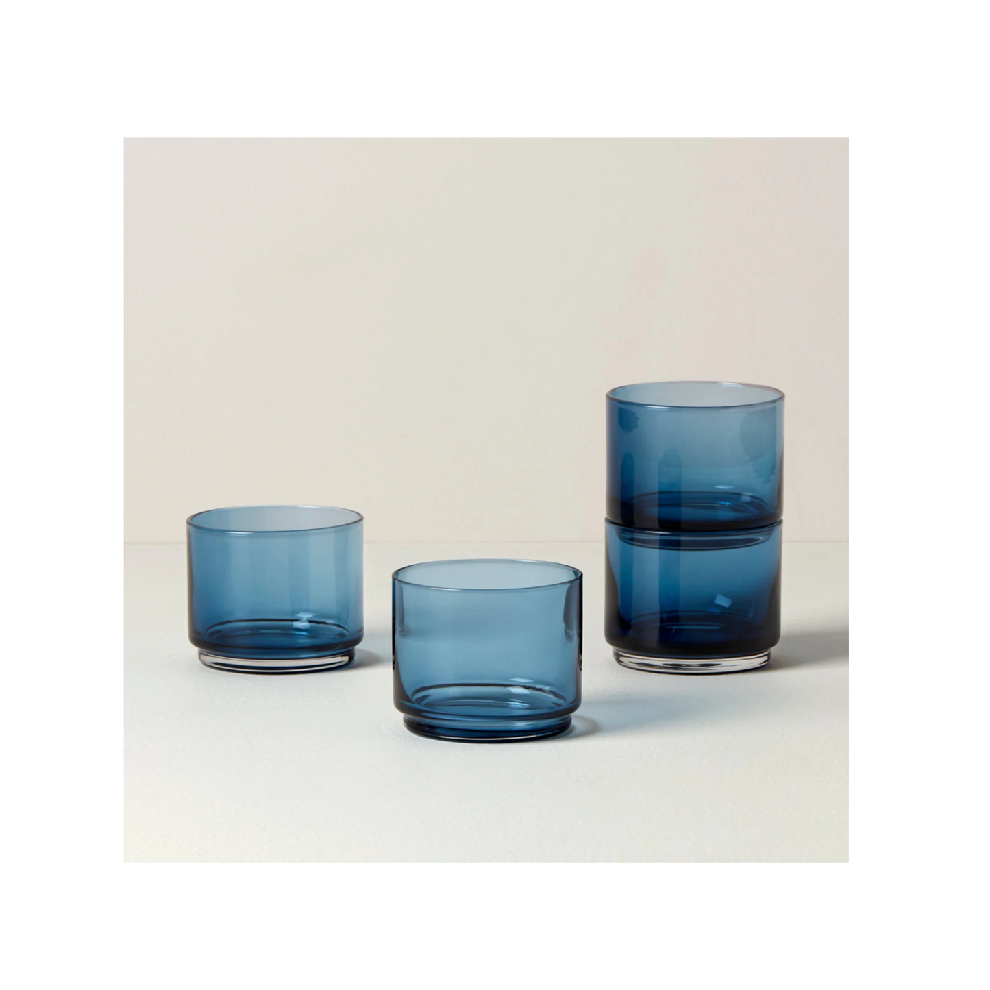 Tuscany Blue Classics Stackable 4-Piece Short Glasses By Lenox
