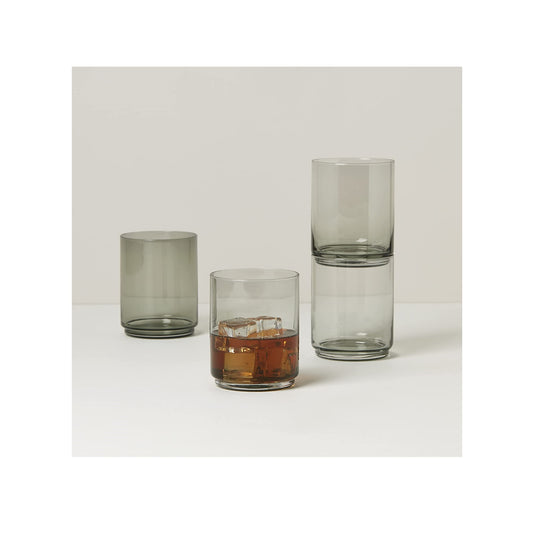 Tuscany Classics Smoke Stackable 4-Piece Tall Glasses By Lenox