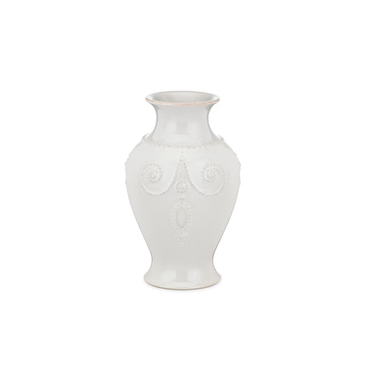 French Perle  White 8" Bouquet Vase By Lenox