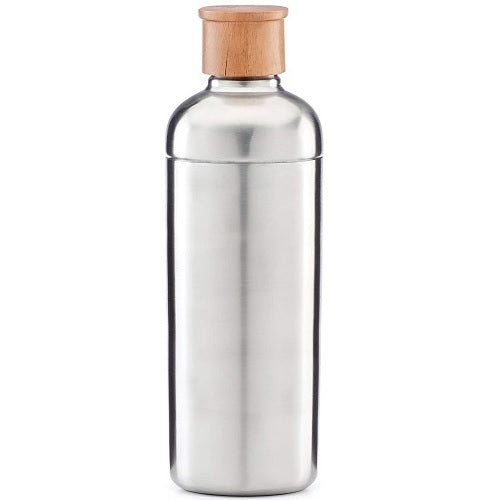 Lenox Brushed Silver Wood Cocktail Party Bar Shaker