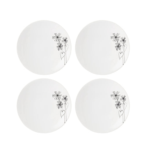 Kate Spade New York Garden Doodle Dinner Plates in White set of 4 by Lenox