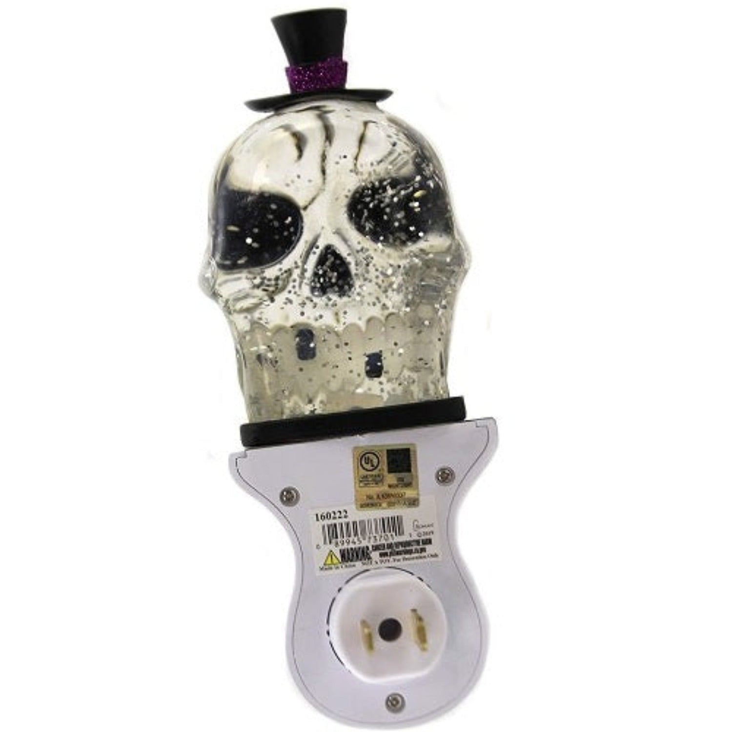 Halloween Skull Nighlight Plastic Electric Bow Tie