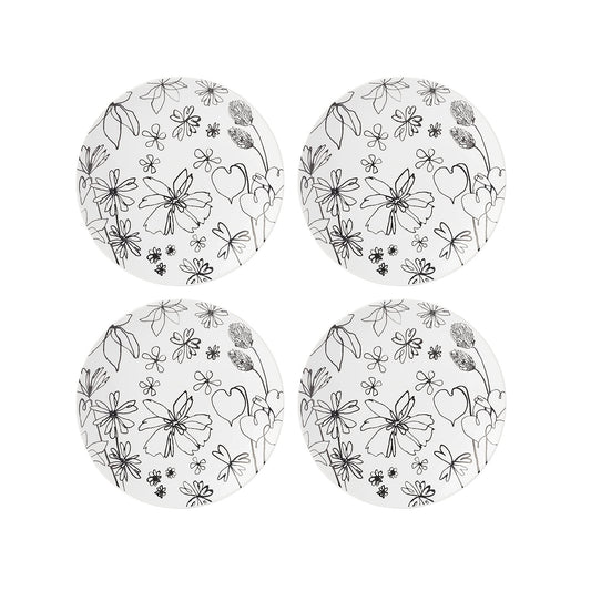 Kate Spade Garden Doodle Accent Plate Set of 4 by Lenox