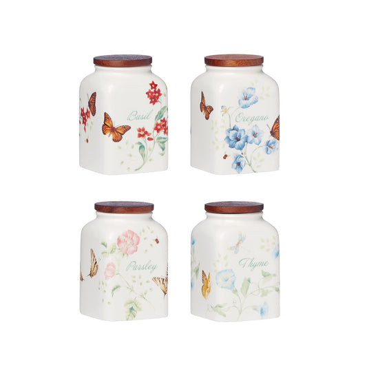 Butterfly Meadow Cooking Spice Jars, Set of 4, by Lenox
