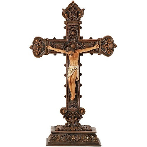 Jésus sur la croix Crucifix de table en résine 14,5" par Joseph Studios