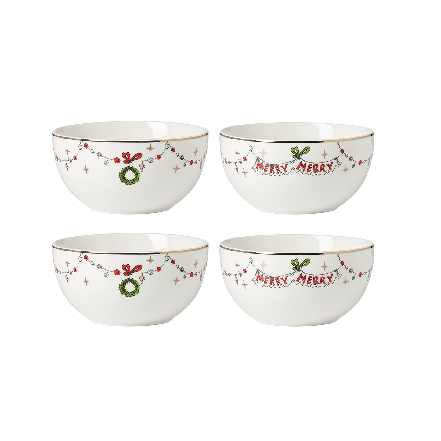 Lenox Merry Grinchmas All-Purpose Bowls, Set of 4