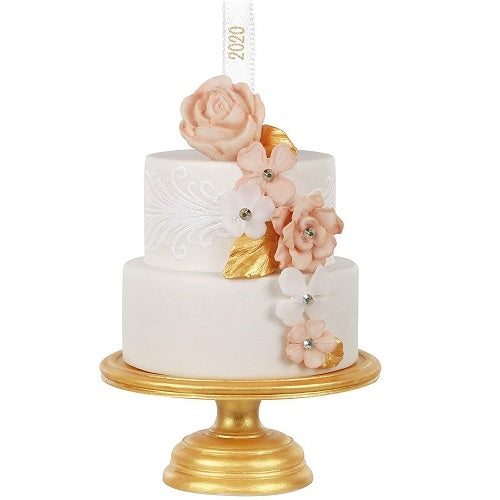 Ornement 2020 Une tranche d'amour gâteau de mariage en porcelaine