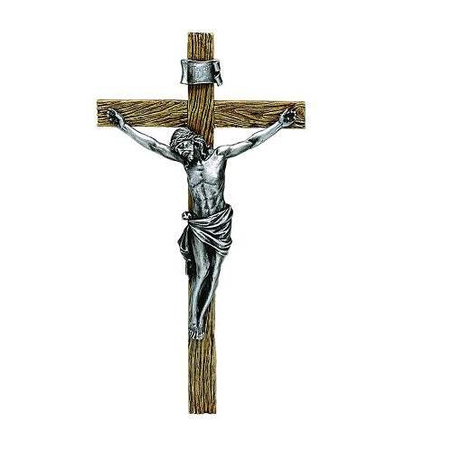 Joseph's Studio Crucifix en argent antique 13,25" H